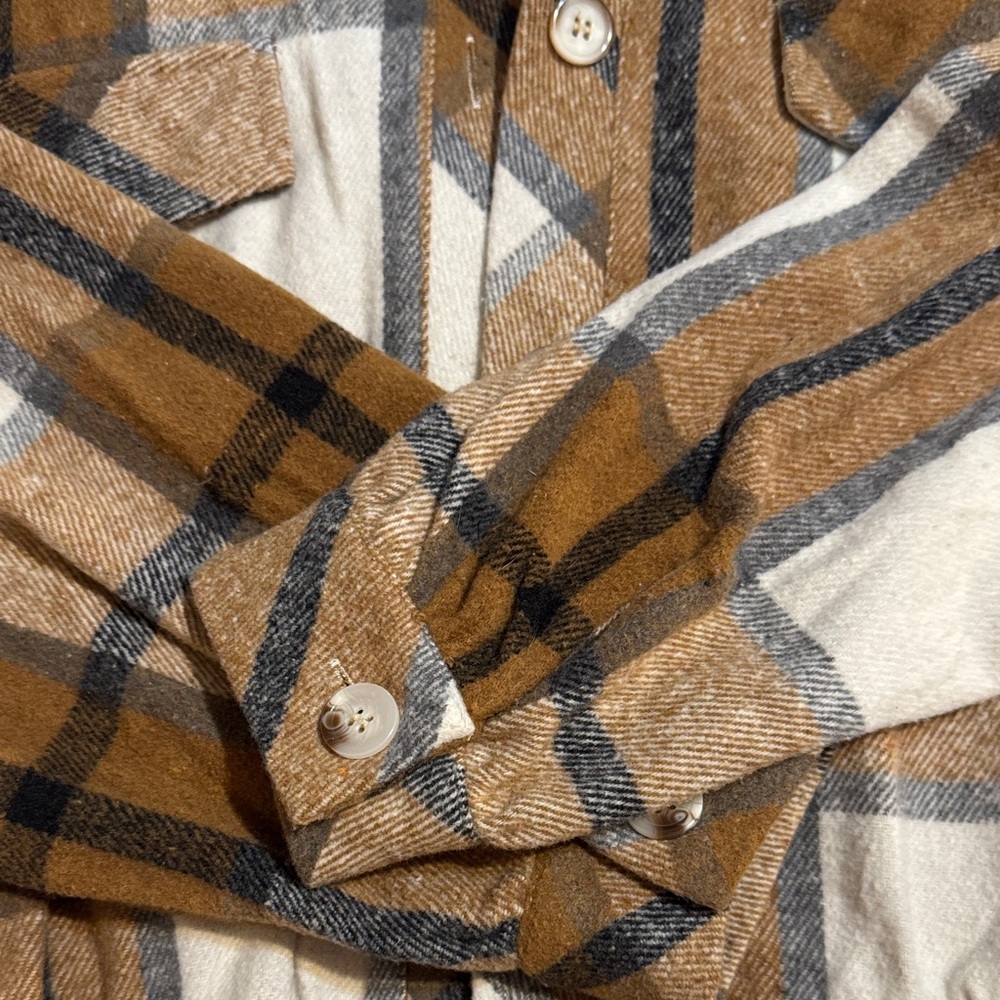 Plaid Brown and White Women's Jacket - Picture 4 of 6